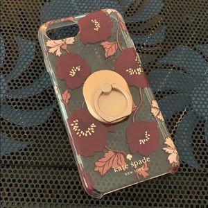 Kate Spade iPhone 6/7/8 case w/rose gold loop